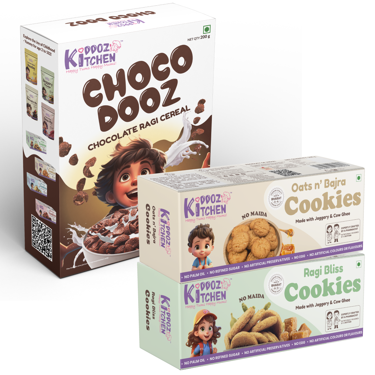 Choco Dooz & Oats n’ Bajra & Ragi Bliss Cookies Pack of 3 (420g)